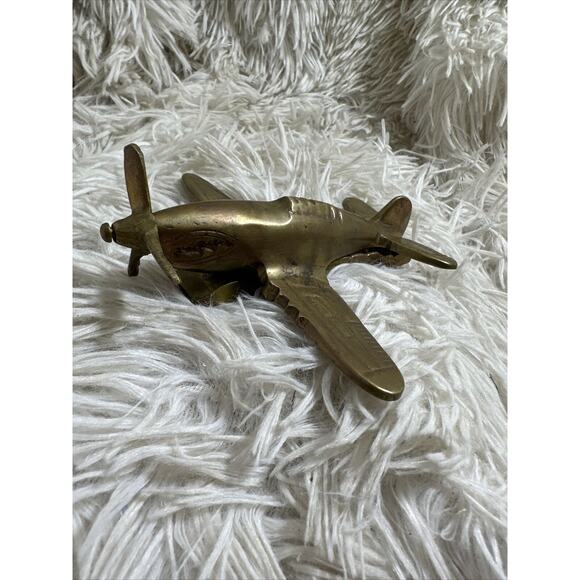 WWII Fighter Propeller Solid Brass Plane WORKING‎ PROPELLER Paperweight Desk - Picture 1 of 6